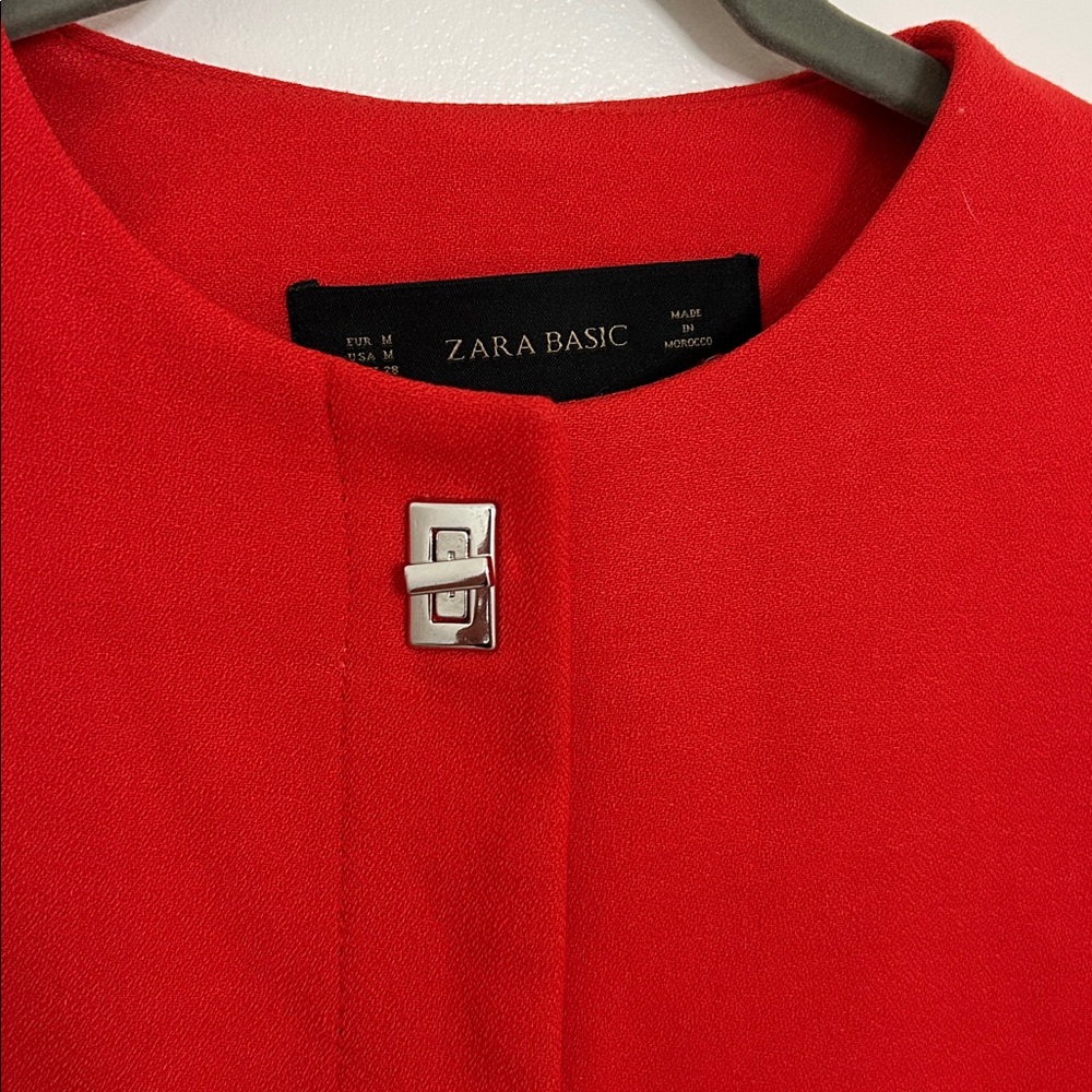 Zara Basics Red Jacket Size Medium - image 2
